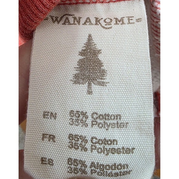 Wanakome Cowl Neck Pullover Size Small Tie Dye Hood Pocket Heavyweight Coral - Picture 7 of 16